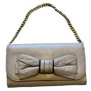 KATE SPADE NY Rosewood Place Milou Clutch Wallet Pink Removable Chain H154 Bow